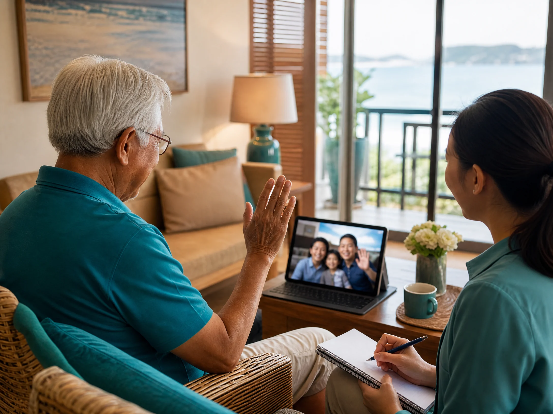 Family update summary shared with overseas relatives by consent